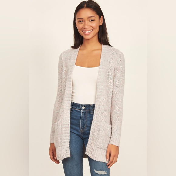 Hollister S Pink Blue Open Long Cardigan Sweater - Picture 1 of 9